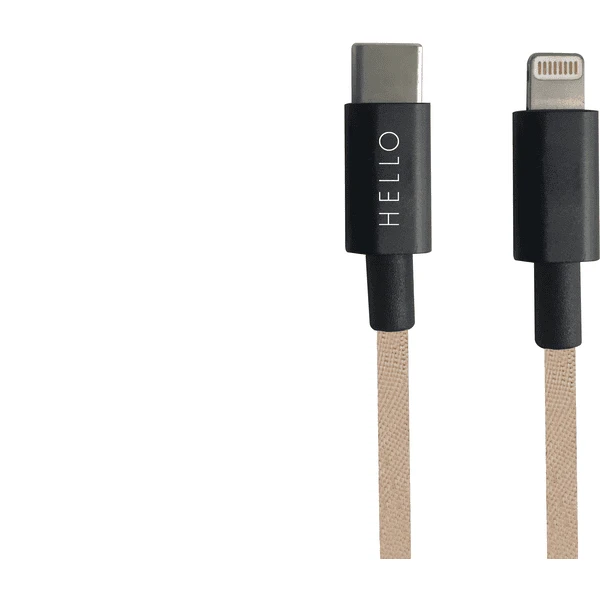 Design Letters Ladekabel USBC To Lightning 1m In Beige 3 Design Letters Ladekabel USBC To Lightning 1m In Beige