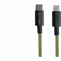 Design Letters Ladekabel USBC To Lightning 1m In Forest Green